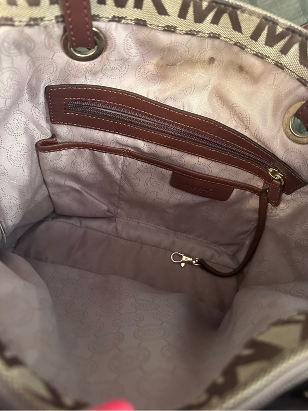 Michael Kors Brown Logo MK Signature Purse - Picture 5 of 6